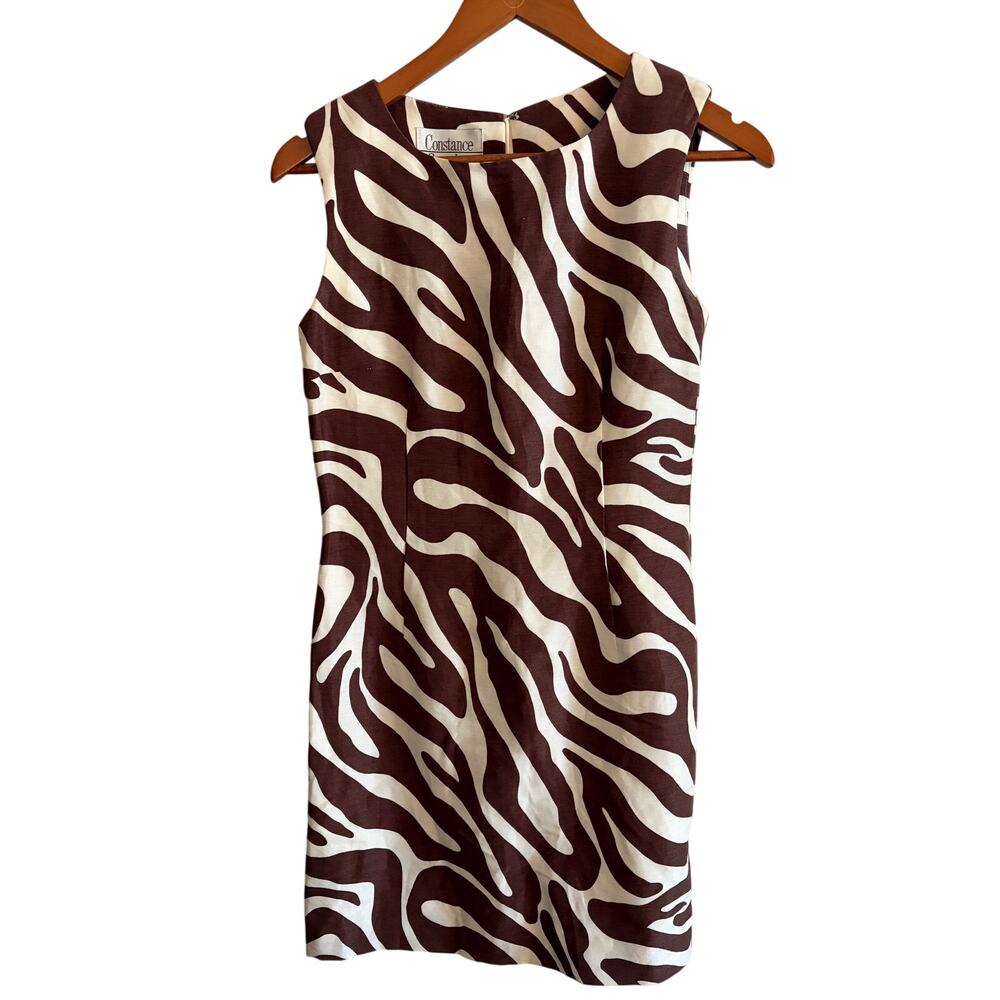 Constance Saunders Size 6 Zebra Sleeveless Dress